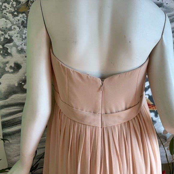 JENNY YOO PALE PINK STRAPLESS SWEETHEART CHIFFON FULL LENGTH FORMAL DRESS 16 - Picture 6 of 7